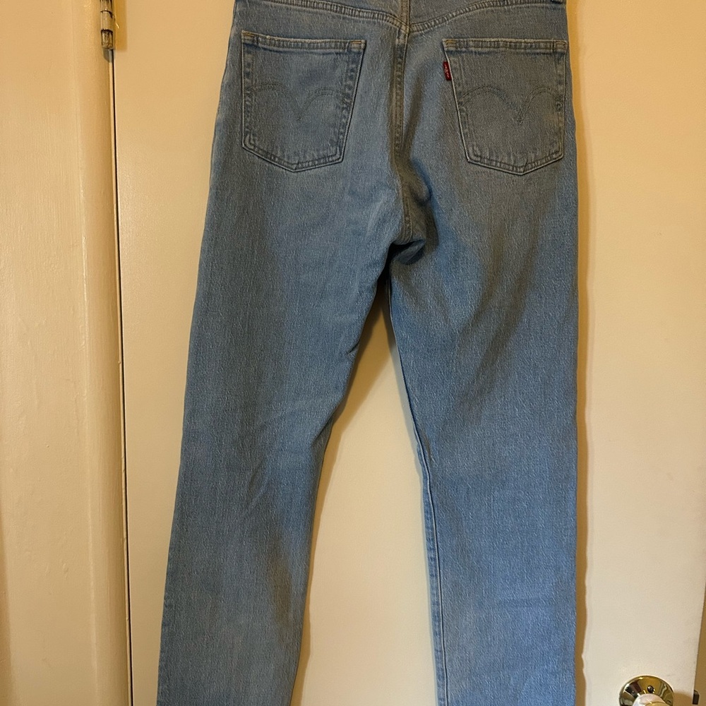 Blue Button-Fly Jeans - Picture 2 of 4